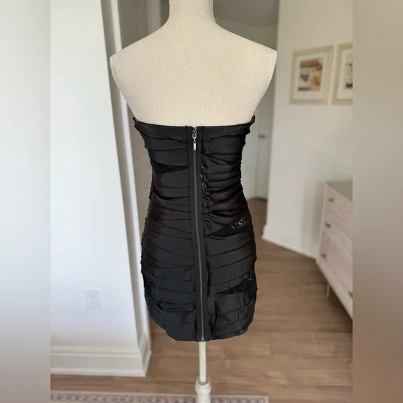 Bebe Black Strapless Embellished Cocktail Dress - Picture 2 of 3